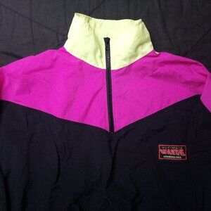 Vintage Members Only Ultimate Waves Neon Color Block Pullover Windbreaker